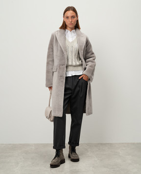 Brunello Cucinelli Серые брюки с цепочкой мониль MP126P8417