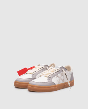 Off-White Белые кожаные кеды NEW VULCANIZED с логотипом OMIA293S25LEA001