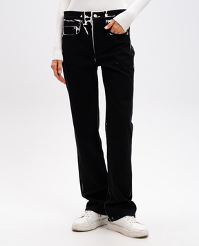 PROENZA SCHOULER Чорні джинси з контрастним принтом R2448005DCP58