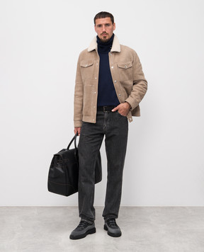 Brunello Cucinelli Синій джемпер з кашеміру і вовни M2400100