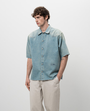 Maison Margiela MM6 Блакитна джинсова сорочка з вишивкою логотипа SH0DR0006M30019