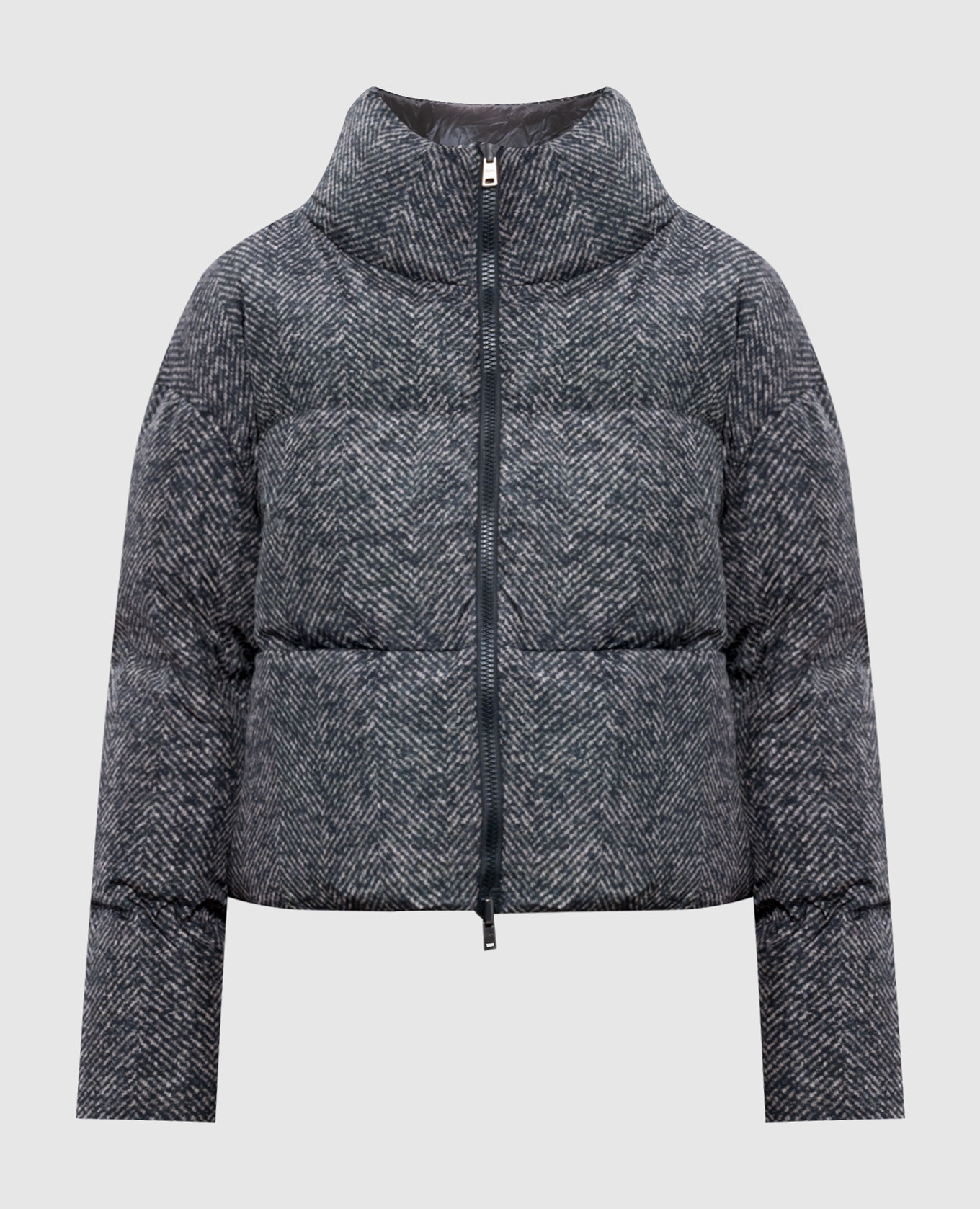 

Серая двухсторонняя пуховая куртка с принтом, Серый, Куртки