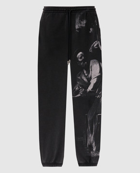 Off-White Серые спортивные брюки с принтом S. Matthew OMCH057C99FLE001