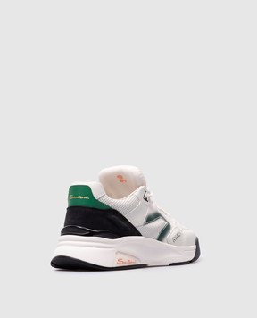 Santoni Белые кожаные кроссовки HY-RUN MBHR21973BINCFRR