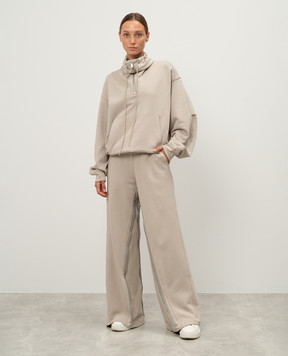 Helmut Lang Бежевые спортивные брюки с молниями O04HM210