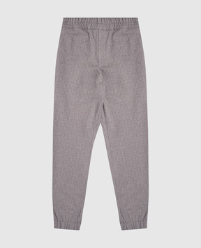 Dolce&Gabbana Детские серые брюки джогеры в полоску L44P90FURN5
