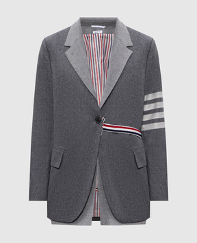 Thom Browne Серый жакет из шерсти и кашемира FBC938CF0666