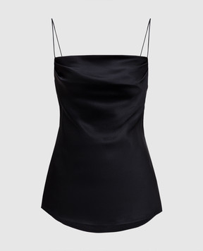 Balmain Черный топ из шелка EF0AD400SE95