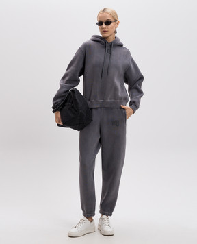 Alexander Wang Сіре утеплене худі з принтом логотипа 4CC3242108