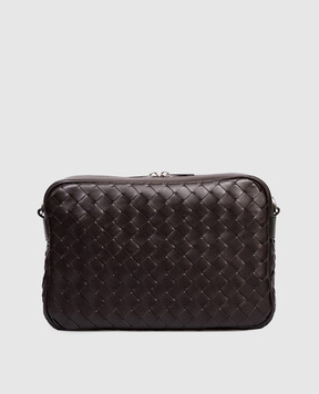 Bottega Veneta Коричневая кожаная сумка с плетением 755925V2HL1