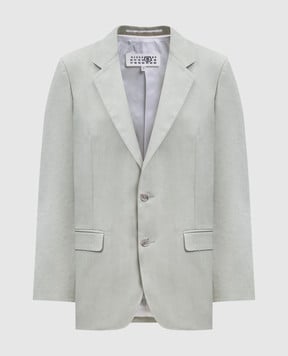Maison Margiela MM6 Зелений жакет з розрізами S62BN0108M35451