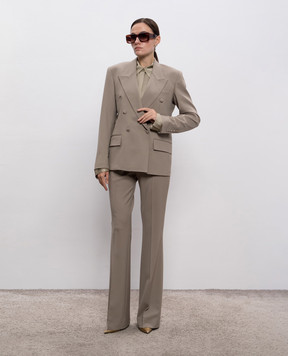 Jacob Lee Блуза кольору хакі із шовку WSS0212AW25TP