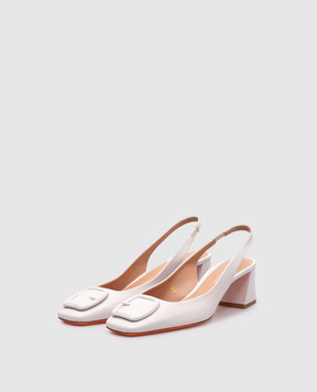 Santoni Білі шкіряні слінгбеки WDMN70342HA2NSZA