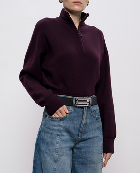 Victoria Beckham Чорний шкіряний ремінь Dorian 1125ABL006559A