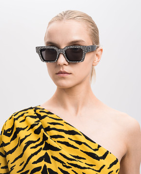Off-White Черные очки Virgil Silver с кристаллами OERI126C99PLA001