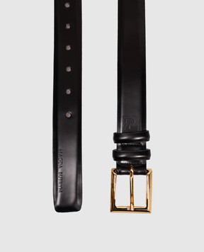 Magda Butrym Чорний шкіряний ремінь з тисненням емблеми BELT01402725