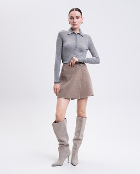 Ermanno Scervino Бежева спідниця з вовни та кашеміру на запах D472O354NHO