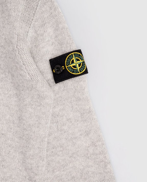Stone Island Детский серый кардиган с шерстью и кашемиром K2S165100003S00M168