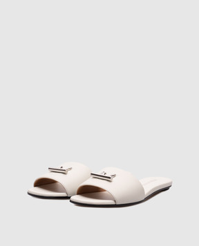 Alexander McQueen Белые кожаные шлепанцы 817471WIACT