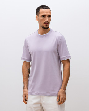 Brunello Cucinelli Фіолетова футболка з ефектом накладання шарів M0B137427