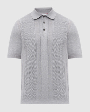 Brunello Cucinelli Сіре поло у візерунок M29203305
