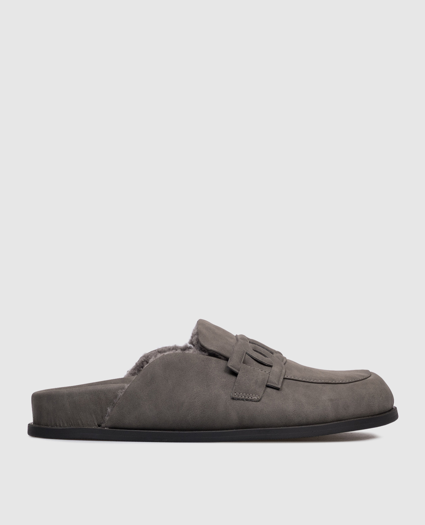 

Серые сабо с логотипом, Серый, Мюли