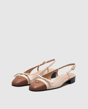 Valentino Бежевые кожаные слингбеки VALET DU ROI 6W0S0MH0DDT