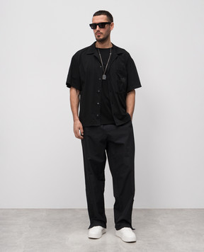 Palm Angels Черная рубашка с принтом PMGG009S25FAB001