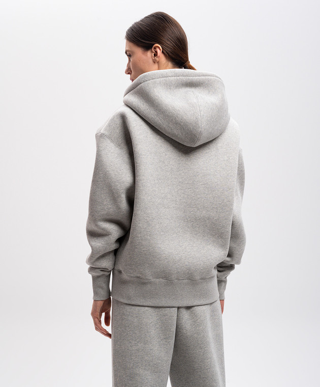 Ami Paris Сіра спортивна куртка з логотипом USW427749 зображення 4