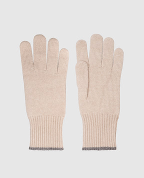 Brunello Cucinelli Бежевые перчатки из кашемира M2293118