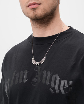 Palm Angels Сріблястий ланцюжок Wings PMOB12CS25MAT001