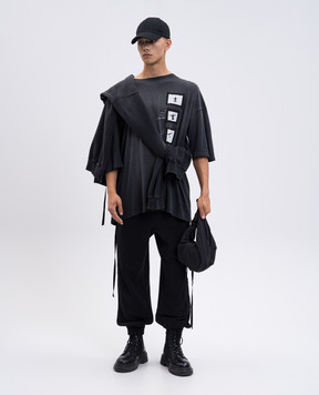 Ann Demeulemeester Сіра футболка Dieter з принтом B0013221FA637