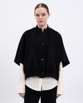 Max Mara Чорне пончо LETICIA з кашеміру LETICIA