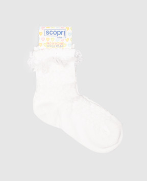 RiminiVeste Детские белые носки Scopri с кружевом BABYPIZZO