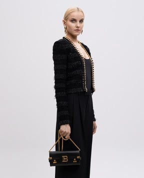 Balmain Черная кожаная сумка B-Buzz EN1LE596LAVE