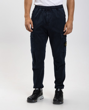Stone Island Сині джогери-карго з патчем логотипа K2S153100033S00L1