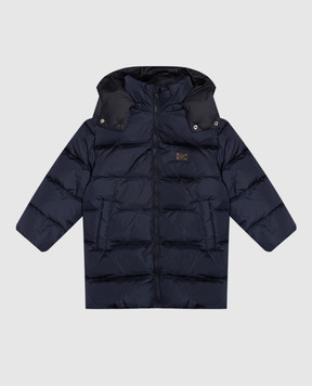 Dolce&Gabbana Дитячий синій стобаний пуховик з логотипом L4JB6TG7NMN812+
