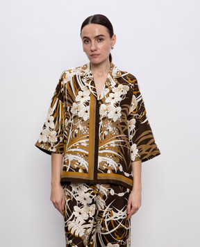 Max Mara Коричневая блуза DARSENA из шелка DARSENA