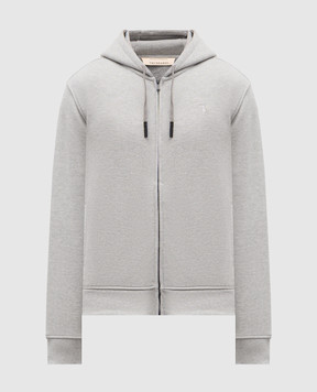 Trussardi Сіра меланжева спортивна куртка з вишивкою емблеми G8068500066NMF503F01