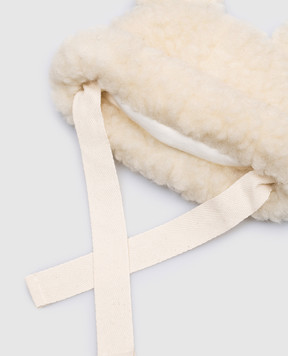 Binibamba Дитяча біла шапка Teddy з вовни мериноса TEDDYHAT