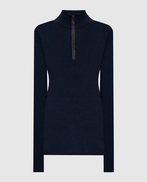Brunello Cucinelli Синий гольф из шерсти и кашемира с молнией M14817604P