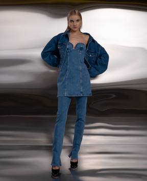 Magda Butrym Блакитна джинсова сукня-бюстьє DENIM07DRESS117424
