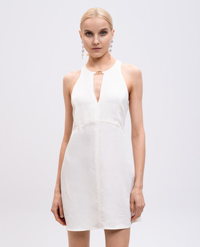 Twinset Бежева сукня міні з льоном 251TT2305