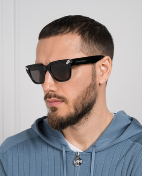 Alexander McQueen Чорні сонцезахистні окуляри з логотипом 781942J0749