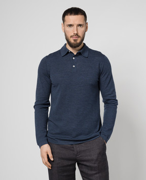 Cashmere&Whiskey Синее поло из шерсти MU7622318465RI