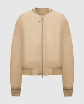 Jil Sander Бежевий шкіряний бомбер J04BN0104J07157