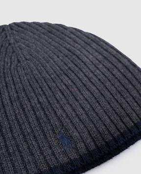 Ralph Lauren Дитяча сіра шапка з вовни з вишивкою емблеми 322671110