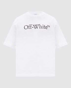 Off-White Белая футболка с логотипом OMAA120C99JER008