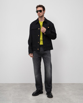 Versace Зеленая футболка с вышивкой логотип Medusa 10133021A13433
