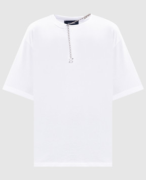 Max Mara Sportmax Белая футболка OBLATO с цепочкой OBLATO